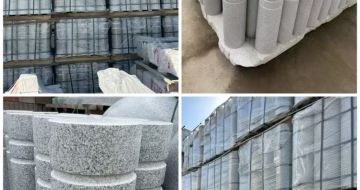 济南 芝麻白花岗岩挡车柱、隔离柱多少钱