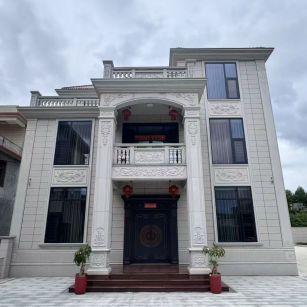 济南 芝麻白石材别墅干挂案例展示