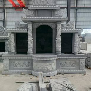 济南 芝麻灰高档墓碑，土墓，可定制