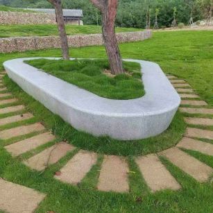 济南 芝麻白光面整石坐凳