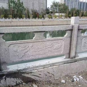 济南 芙蓉白大花桥梁、河道，石材栏杆、围栏、护栏