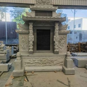 济南 芝麻灰高档墓碑、土墓，一套也支持定做