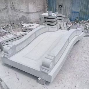 济南 芝麻灰花岗岩园林景观 小石桥