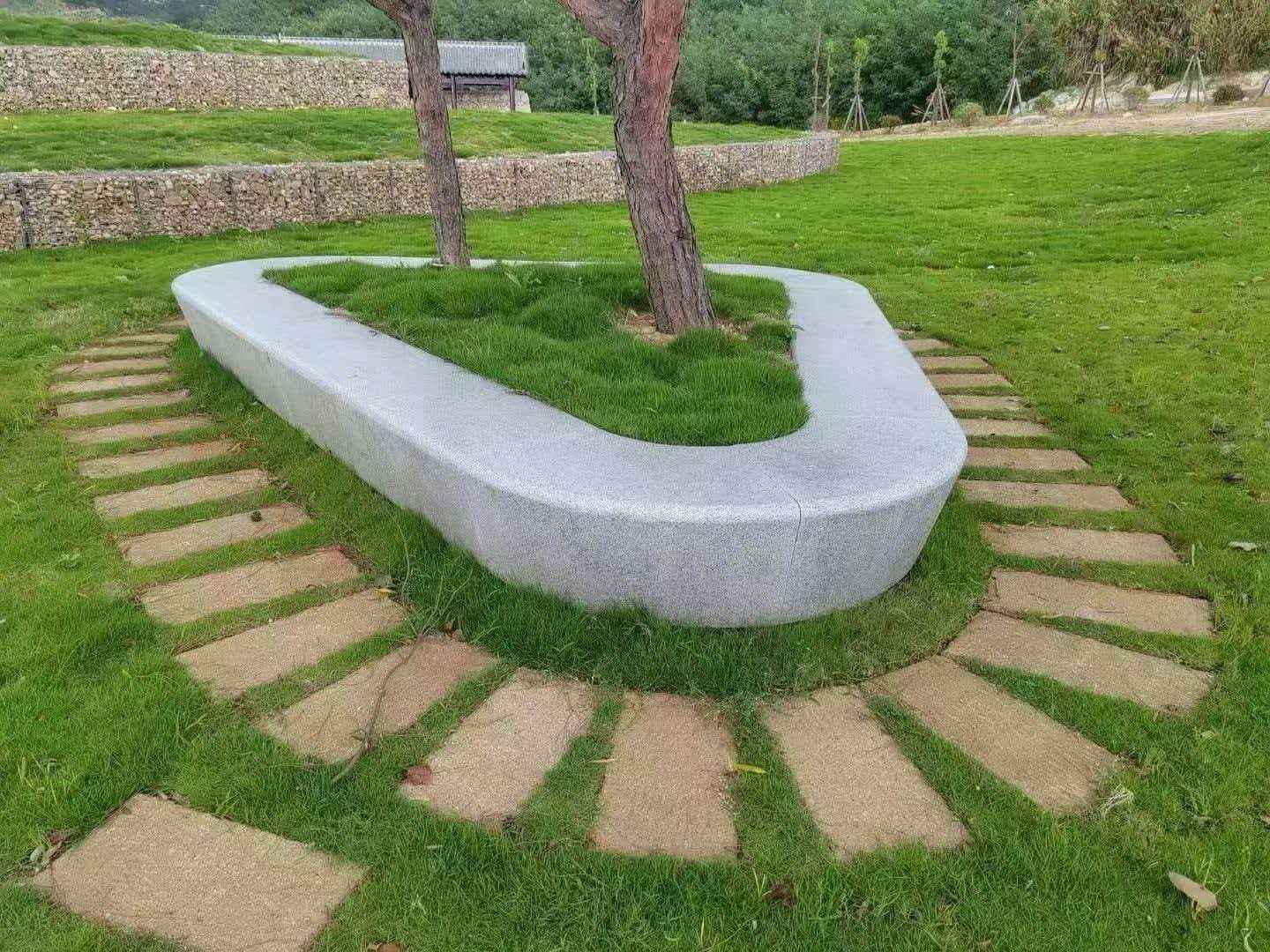 济南 芝麻白光面整石坐凳