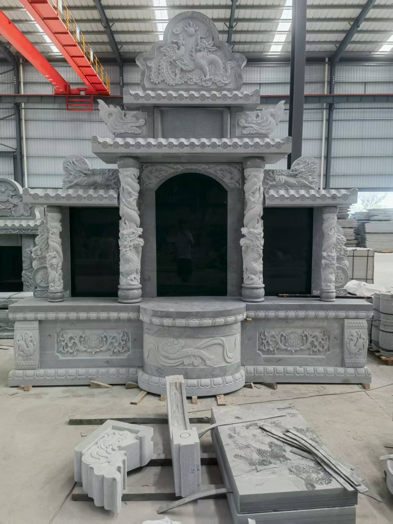 济南 芝麻灰高档墓碑，土墓，可定制